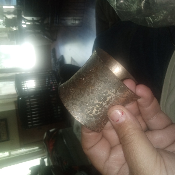 Silver Rose Etch Cuff Bracelet - Picture 4 of 5